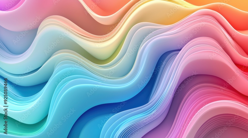 Poster a colorful wave with a rainbow pattern
