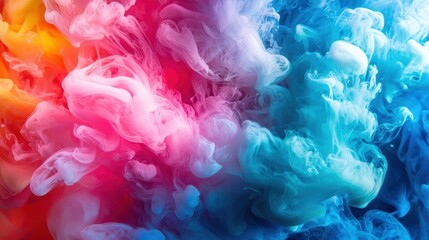 Fototapeta premium A colorful smokey background with a blue and yellow swirl