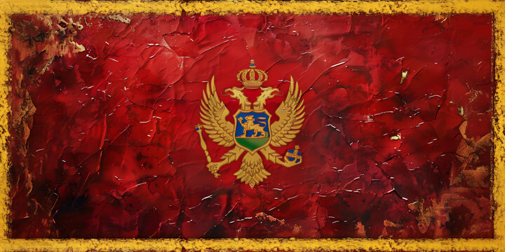 Old and Weathered Montenegro Flag