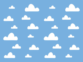 Clouds on a blue background. Cloudy weather, rainy. Vector illustration