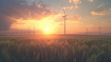 Sunrise of Sustainability: Renewable Energy Future Wallpaper