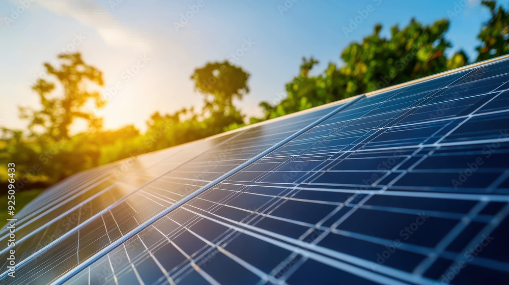 Poster close-up of high-efficiency solar cells being tested in a lab environment