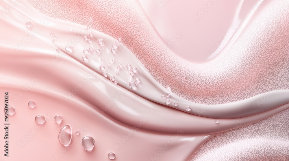 Poster a pink background with a white line and a pink line with dots on it