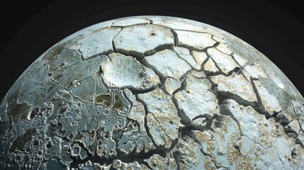Cracked and Weathered Planet Surface