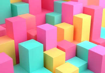 Obraz premium Abstract Colorful 3D Geometric Background