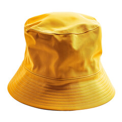 A plain yellow bucket hat, perfect for summer outfits, digital marketing and social media.
