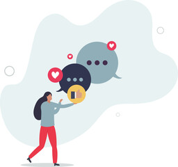 Successful communication and conversation with empathy, care and positive attitude.flat design with people.