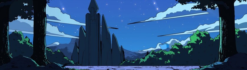 Illustrate a sci-fi inspired landscape featuring minimalist structures integrated with futuristic technologies, using wide-angled perspectives to emphasize scale and innovation