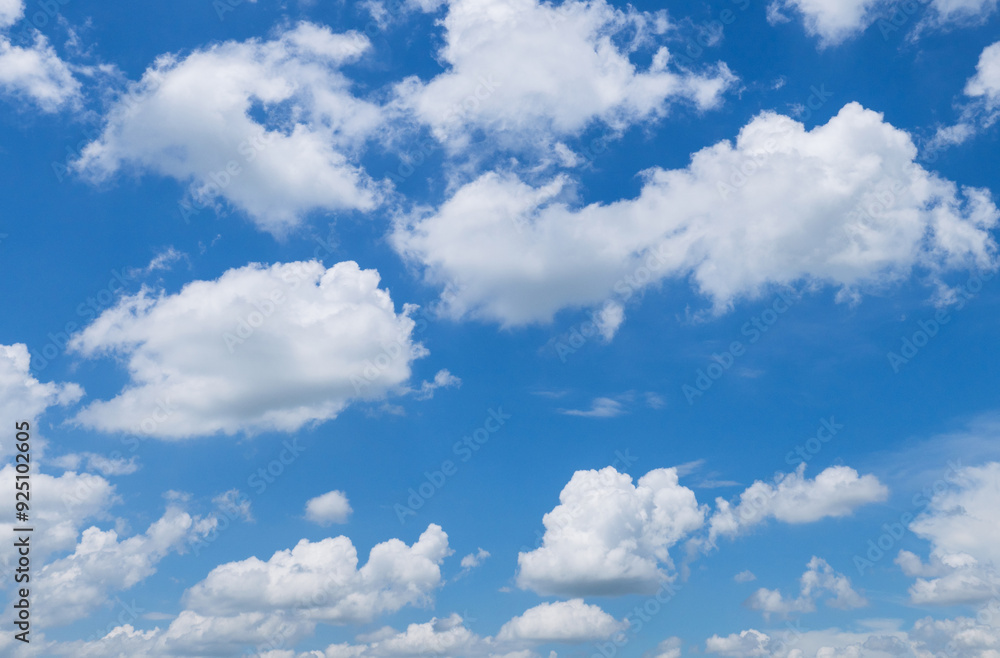 Wall mural the sky is blue and filled with clouds
