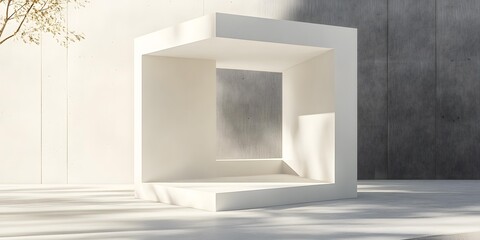 Fototapeta premium Minimalist Abstract White Architecture Structure