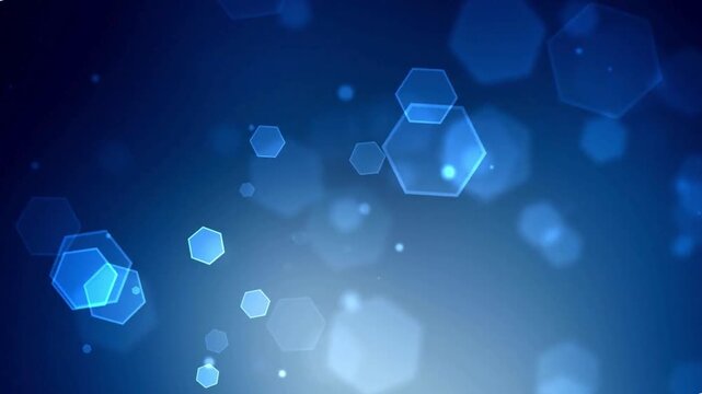Blue background with moving blue light patterns, Blue background with Hexagon