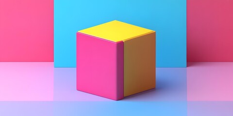 Abstract 3D Shape with Colorful Background