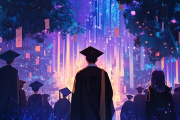 Obraz premium college graduate at the college graduation ceremony
