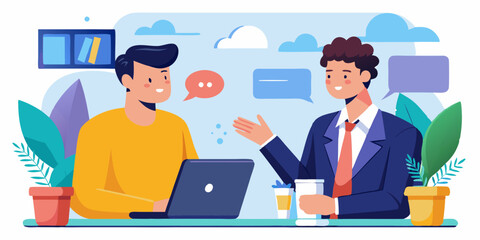 Business negotiations. Two businessmen are discussing a deal or a startup. Business partners conversation
