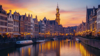 Fototapeta premium Communication technology in Belgium: Advancements in telecom infrastructure and digital communication,