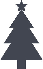 christmas tree with a star on top. Simple clip art.