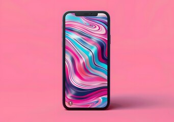 Abstract Phone Wallpaper Design With Pink Background
