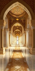 Fototapeta premium Golden Archway Hallway Interior Design