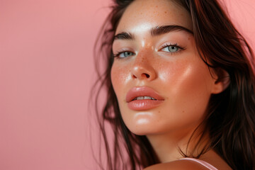 Obraz premium young pretty model doing skin care