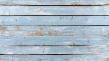 Obraz premium Soft Pastel Blue Painted Wood Wall with Visible Grain and Subtle Weathering