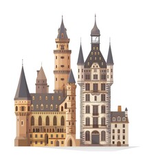 Fototapeta premium Medieval Castle Architecture Illustration