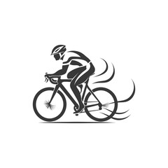 Fototapeta premium Stylized Cyclist in Motion: Abstract Road Bike Vector Graphic