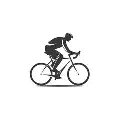 Fototapeta premium Stylish Monochrome Silhouette of Cyclist in Motion