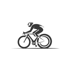 Fototapeta premium Monochrome Cyclist in Motion: Minimalist Road Bike Vector Illustration