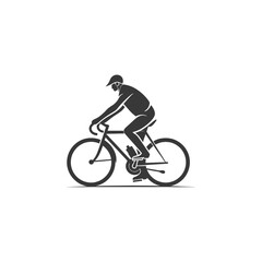 Monochromatic Cyclist in Motion: Minimalist Road Bike Illustration
