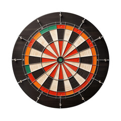 Classic dartboard on green background, ready for a game.