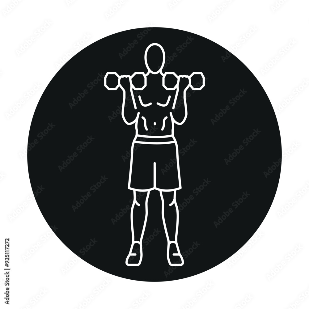 Poster bicep curls line icon. vector isolated element.