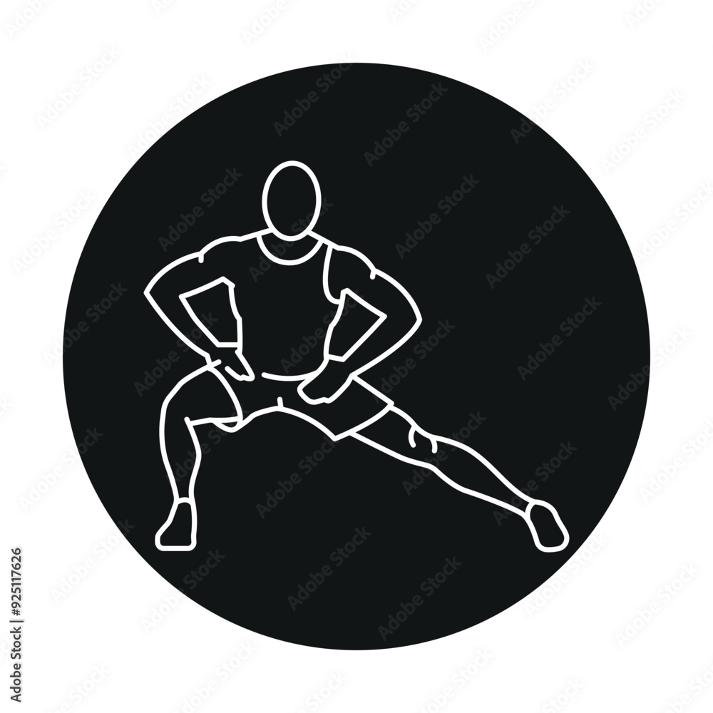 Poster side lunges line icon. vector isolated element.
