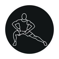 Side lunges line icon. Vector isolated element.