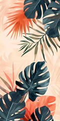 Tropical Leaves Art Illustration