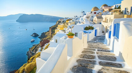 Obraz premium Communication technology in Greece: Advancements in mobile communication and internet access,