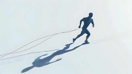 Naklejka premium Minimalist 3D Render of a Runner Crossing the Finish Line in Art