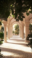 Fototapeta premium Sunlight Through Arches In Courtyard