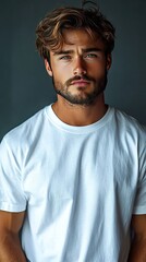 Fototapeta premium White t-shirt mockup | Mockup