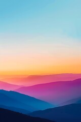 Obraz premium Layers of Mountains at Sunset
