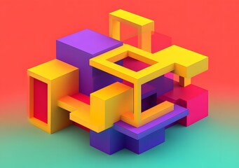 Fototapeta premium Abstract Geometric Shapes 3D Illustration