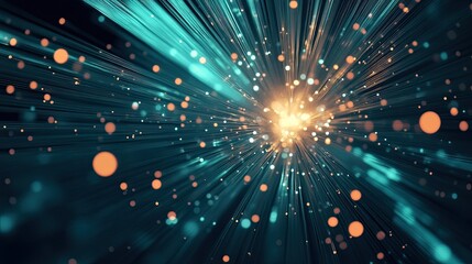 Naklejka premium Close-up of a fiber optic network, representing fast and reliable data transmission.