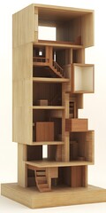 Wooden Model of Modern House Interior Design
