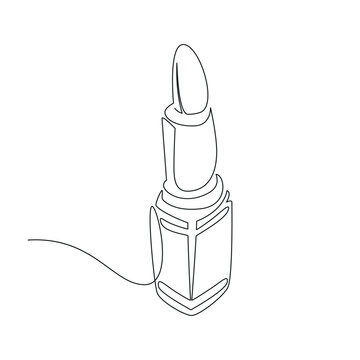 recommend clip art: Lipstick one line. Vector drawing.
                    