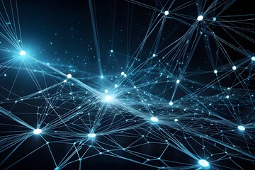 Obraz premium A computer generated image of a network of dots