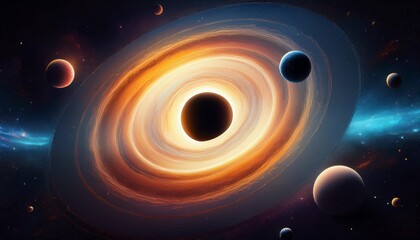 Cosmic Collision: High-Definition Digital Art of a Giant Black Hole and Its Interaction with the Solar System"


