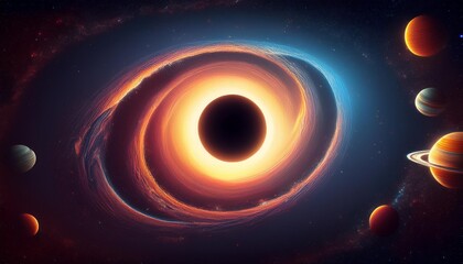 Cosmic Collision: High-Definition Digital Art of a Giant Black Hole and Its Interaction with the Solar System"


