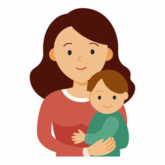 mother and child vector illustration, baby vector art, mother and baby silhouette, mother vector icon, mother and child line art, eps