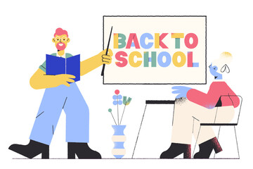 Lettering Back to School on classroom whiteboard