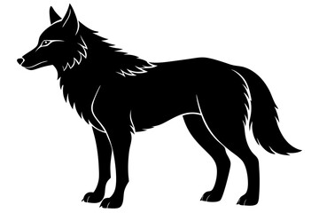 Wolf Silhouette Vector Art Illustration