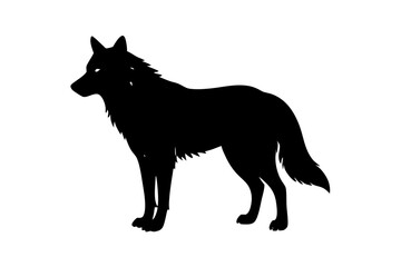 Wolf Silhouette Vector Art Illustration
